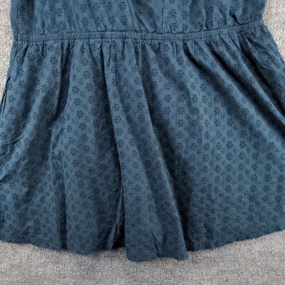 Textile Elizbeth and James Women's A-Line Eyelet Dress Blue XXXL Ruffle V-Neck - Picture 8 of 13